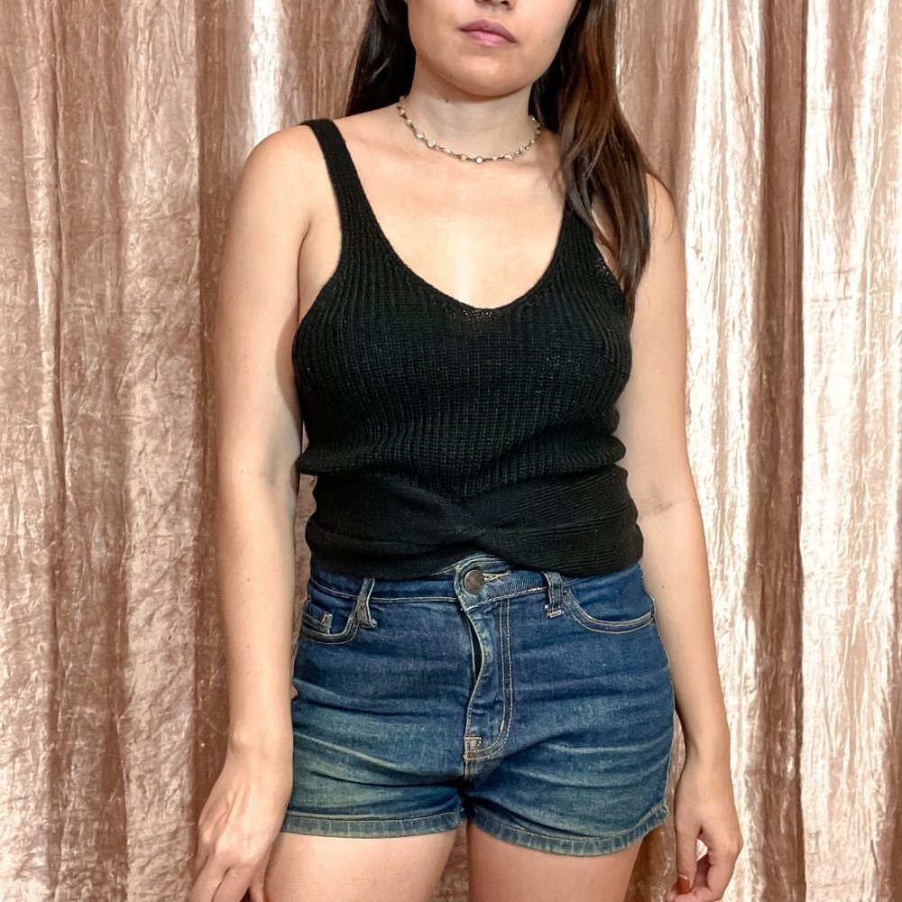 Love Tree Black Knit Tank
